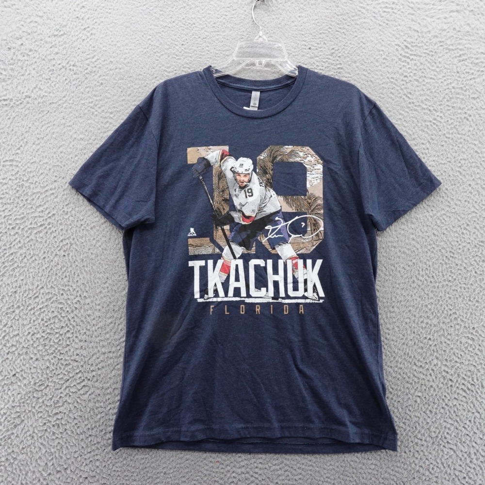 500 Level Matthew Tkachuk Florida Panthers NHL Mens Blue T Shirt Large NEW